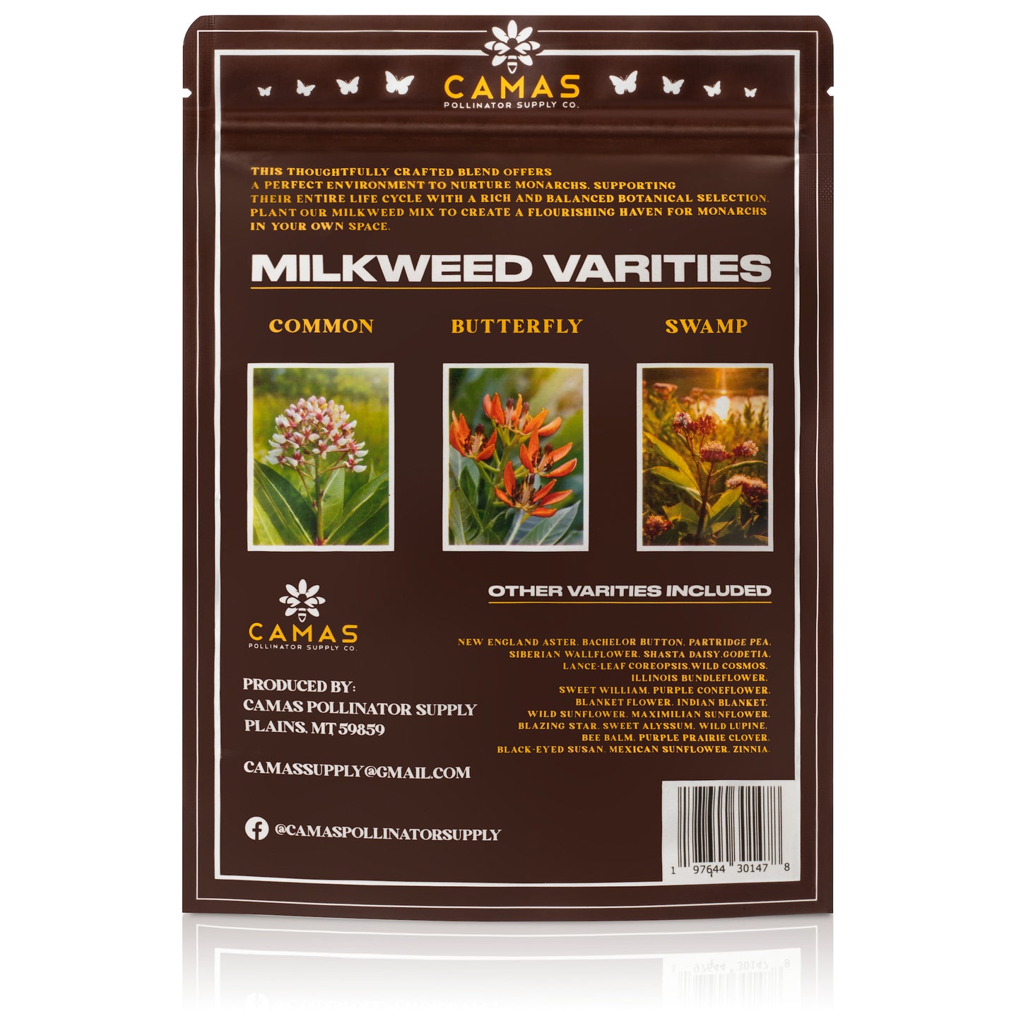 Monarch Butterfly Garden Kit with Milkweed Seeds–Perennial Flower Seeds to Plant Outside| 1/4 Pound Pure Bulk Wildflower Seeds | Garden Seeds for Attracting Pollinators | Seed Packets for Spring/Fall